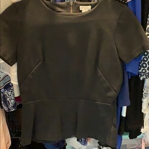 J crew black peplum top short sleeve